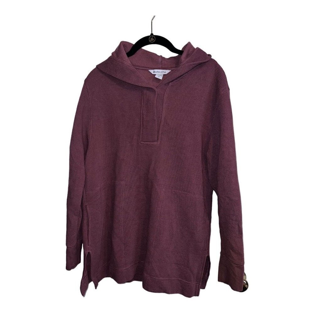 ATHLETA Coaster Luxe Waffle Hoodie Oversized With Pockets Tawny Rose - Picture 2 of 12